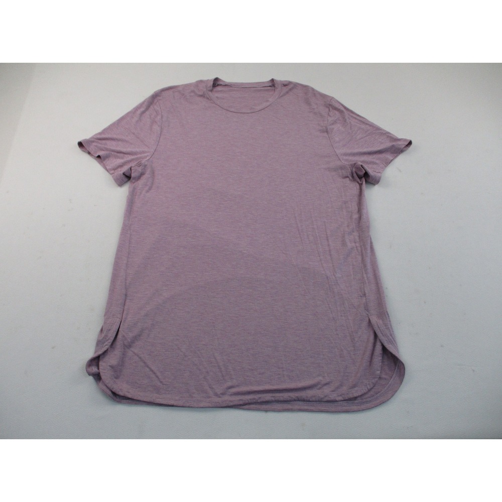 Lululemon T-Shirt Mens L Purple Heathered Short Sleeve Curved Hem Activewear Tee